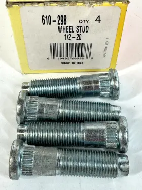 610-298 Dorman 019495609988 Wheel Stud Lug Axle Hub Press-in 1/2-20 Lot Of 4 Usa Made
