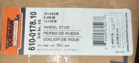 610-0178.10 Dorman Serrated Stud 3/4 Inch - 16 0.813 Knurl 2.125 Length