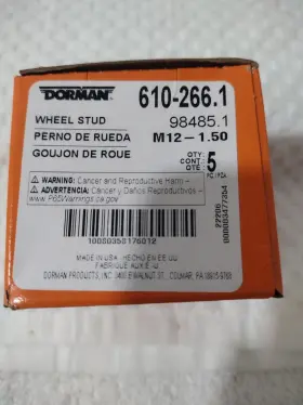 610-266.1 Dorman M12-1.50 98485.1 Wheel Studs 5 Pack /