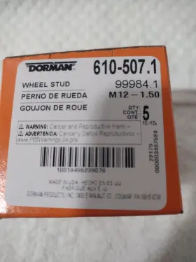 610-507.1 Dorman M12-1.50 99984.1 Wheel Studs 5 Pack