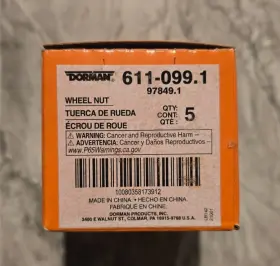 611-099.1 Dorman Wheel Lug Nut M12-1.25 Pack Of 5 Geo Tracker Sidekick