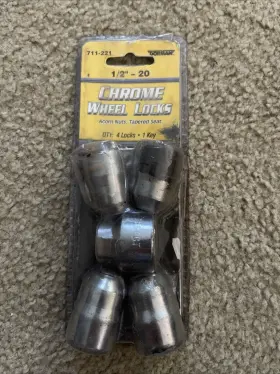 4-dorman Dorman 711-221 1/2 Inch - 20 Chrome Wheel Locks Acorn Nuts. Tapered Seat. 1 Key