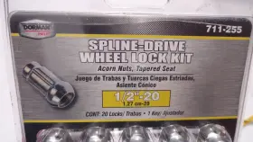 711-255 Dorman Chrome Spline Drive Wheel Lock 1/2 Inch 20 Locks No Key
