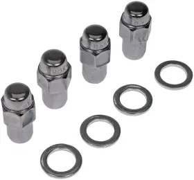 M12-1.50 Dorman 711-308 Chrome Wheel Nuts - Four Pieces 13/16 Inch Hex
