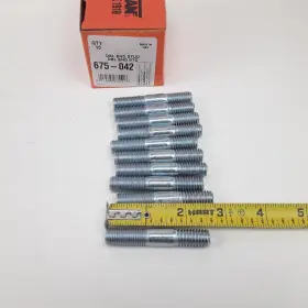 675-042 Dorman/autograde Car Truck Double Ended Stud - 7/16-14 X 13/16 Inch And 7/16-20 1 In Pack Of 10