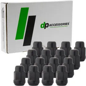 D3111bk Dpaccessories D3111bk/016 Black 7/16-20 Lug Nuts Closed End Bulge Acorn 19mm Hex 1.4 Inch Tall Set Of 16