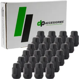 M12x1.50 Dpaccessories D3116bk/24 Black Lug Nuts Closed End Bulge Acorn 19mm Hex 1.4 Inch Tall Set Of 24