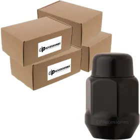Lcb3c6he2bk04400 Dpaccessories Black M12x1.50 Lug Nuts Closed End Bulge Acorn 21mm Hex 1.4 Inch Tall Case Of 400