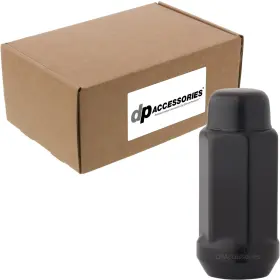 Lcb4b8he2bk04080 Dpaccessories Black M14x1.50 Lug Nuts Closed End Xl Bulge Acorn 19mm Hex 1.9 Inch Tall Box Of 80