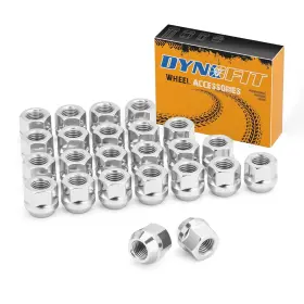 M14x1.5 Dynofit 8n027c Open End Lug Nuts For Silverado Sierra Ram 14x1.5 Silver