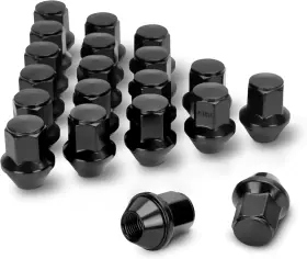 8n042p-20 Dynofit 14mmx1.5 Stock Lug Nuts For Mustang Explorer Edge M14x1.5 Black