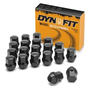 M14x1.5 Dynofit 8n052p 20pcs Black Lug Nuts Oem Cone Seat For Dodge Buick Cadillac Tesla