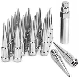 8s060c20 Dynofit 12mmx1.5 Wheel Spike Lug Nuts 20 X M12x1.5 Nut 3.35 Inch Tall Clo