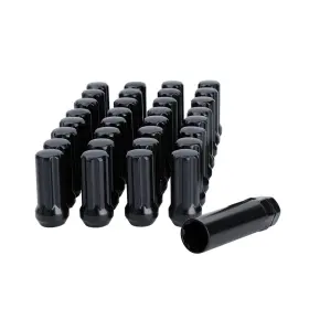 Ff-n012 Dynofit 9/16 Inch -18 Wheel Lug Nuts 32pcs Closed End Spline Fuel Lugnuts Black