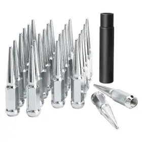 Ff-n055c24 Dynofit 14 Mm X 1.5 Wheel Spike Lug Nuts 24 Chrome M14x1.5 Nut Cone/conical Bul