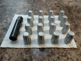 Ecp051495 Eccpp 16 Used Of 1/2ftft-20 1 Key Silver 6 Spline Tuner Wheel Lug Nuts Universal