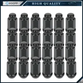 Ecp131280 Eccpp 24 Pieces Black Thread Size M14x2 Lug Nuts Fits Ford Expedition F-150 1997-2014