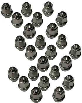 Ecustomhitch 191215217700 24-pk Lug Nuts 1/2 Inch Stainless Steel Capped Acorn For Trailer Wheel 1/2-20 Thread