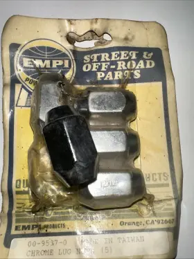 M12-1.5 Empi 707924340853 9537 Nos Chrome Lug Nuts Acorn 60 Degree Style Set Of 5