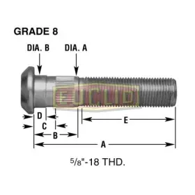 E-8946-r Euclid Wheel End Hardware Right Hand Stud