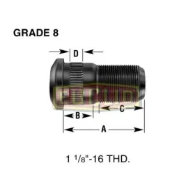 E-8990-r Euclid Wheel End Hardware Right Hand Stud