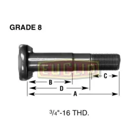 E-9000-l Euclid Wheel End Hardware Left Hand Stud