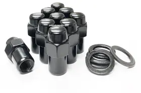 8202bk Excalibur 24 7/16-20 Black Mag Wheel Lug Nuts .75 Inch Shank Chevy Corvette Camaro Chevelle