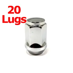 1907 Excalibur Wheel Accessories 20x Lug Nuts 12x1.50 Bulge Acorn 3/4 Inch Hex Chrome Closed End