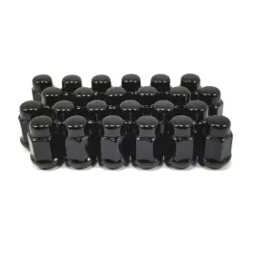 1956bk Excalibur Wheel Accessories 24x Lug Nuts 12x1.25 Bulge Acorn 3/4 Inch Hex Black