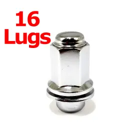 98-0002-06 Excalibur Wheel Accessories 16x Lug Nuts 12x1.25 Chrome Mag With Washers For Nissan