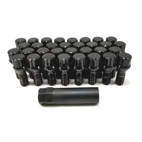 98-0370bk Excalibur Wheel Accessories 32x Lug Bolts 12x1.50 7-point Spline Black 24mm