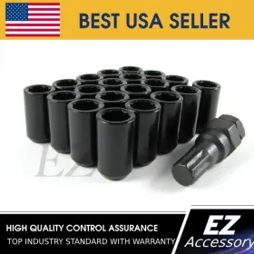 2804bk Ezaccessory Lug Nuts Tuner 1/2 Inch 24 Pcs Nut Ford Mustang Black