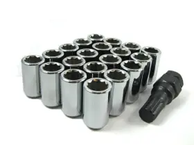 2807 Ezaccessory 20 Pc Set Tuner Lug Nuts 12x1.5 Chrome Lincoln Mercury Pontiac