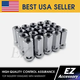 5802lsp-oe Ezaccessory 32 Open End Lug Nuts Bulge Acorn 14x2 Ford F150 Chrome 1.9 Inch For Extended Stud
