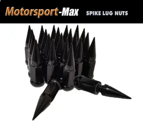 Ezaccessory 849277037865 24 Pc Set Spike Lug Nuts Black 14x1.5 Ford F150 Mustang 2015-on