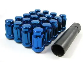 98-0354bl Ezaccessory 24 Pc Set Spline Tuner Lug Nuts 1/2 Inch Blue Jeep Cherokee Wrangler Tj