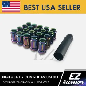 98-0357neo Ezaccessory 24 Pc Set Spline Tuner Lug Nuts 12x1.5 Neo Chrome Lincoln Mercury Pontiac