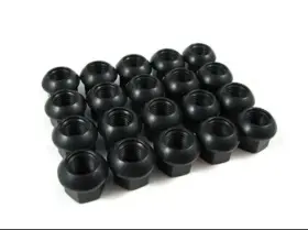 Por1420 Ezaccessory 24 Pc Wheel Lug Nuts Black Ball Seat Porsche 14x1.5 Open End New