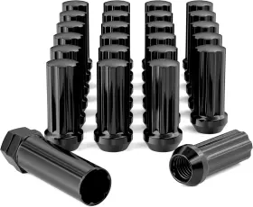 Ezisoe 767065263862 14mmx2.0 Wheel Lug Nuts 24pcs 1pcs Socket M14x2 Black Thread 2 Inch