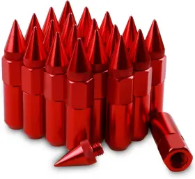 M12x1.5 Ezproit 086972603050 Spiked Nuts For Rims Aluminum Extended Tuner Lug 20pcs Red