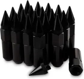 M12x1.5 Ezproit 086972603166 Spikes Nuts For Rims Aluminum Extended Tuner Lug Black