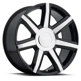 56290246512 Factory Reproductions Wheels Fr 56 - Escalade Luxury Replica Wheel 22x9 6x5.5 Et24 78.1cb Black / Chrome