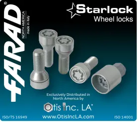 Fsn-c19a33-s Farad Italian Made Starlocks Wheel Lock Nuts M12x1.5x33 Cone Seat Silver