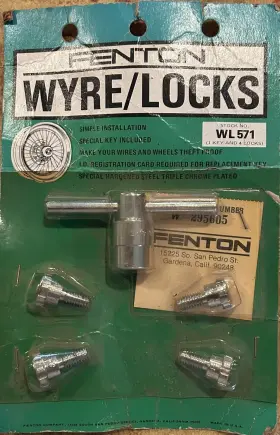 Wl-571 Fenton Concours Wyre Chrome Locks. Stock # Wl 571