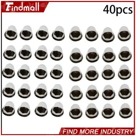 609648 Findmall 40 Pack Chrome Semi Truck 33mm Push-on Bullet Flanged Lug Nut Cover