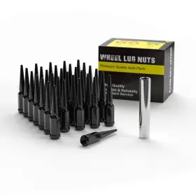 M14x1.5 Flycle Fy31740 14x1.5 Spike Wheel Lug Nuts 32pcs Closed End Black