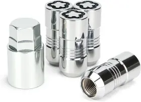 Fomiuzy 717089407629 Wheel Lock Lug Nut Set M14 X 1.5 Anti Theft Fit Chevy Silver
