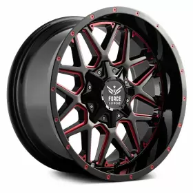 F1420105139.7 Force Off Road F1420105139.7/150-12r/m Off-road F14 Black Red Milled Accents 20x10 5x139.7 -12 Wheels Set Of Rims