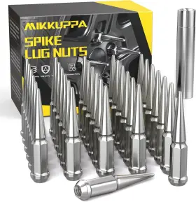 565475 Ford Mikkuppa 32 Pcs Chrome Spiked Lug Nuts For Chevy Silverado And F-series