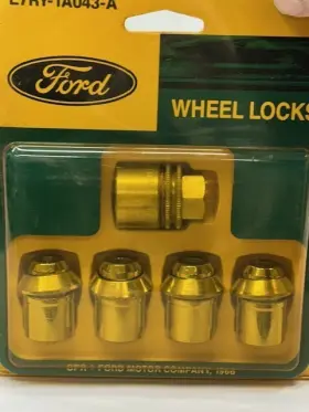E7ry-1a043-a Ford Nos Wheel Locks Oem Anti-theft Lug Nut Set Key Chro